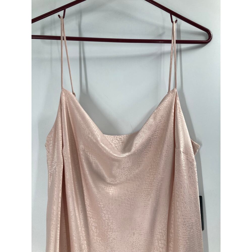 Express Satin Light Pink Reptiles Embossed Slip Dress MIDI Women’s Medium NEW - Picture 4 of 11